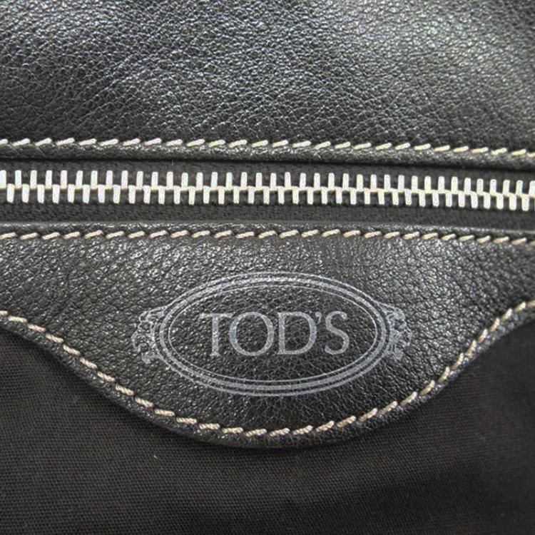 Pre Owned Tod's Black Leather Drawstring Tote