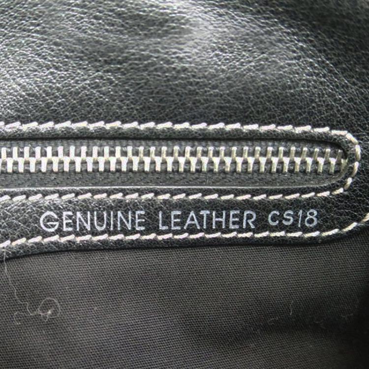 Pre Owned Tod's Black Leather Drawstring Tote
