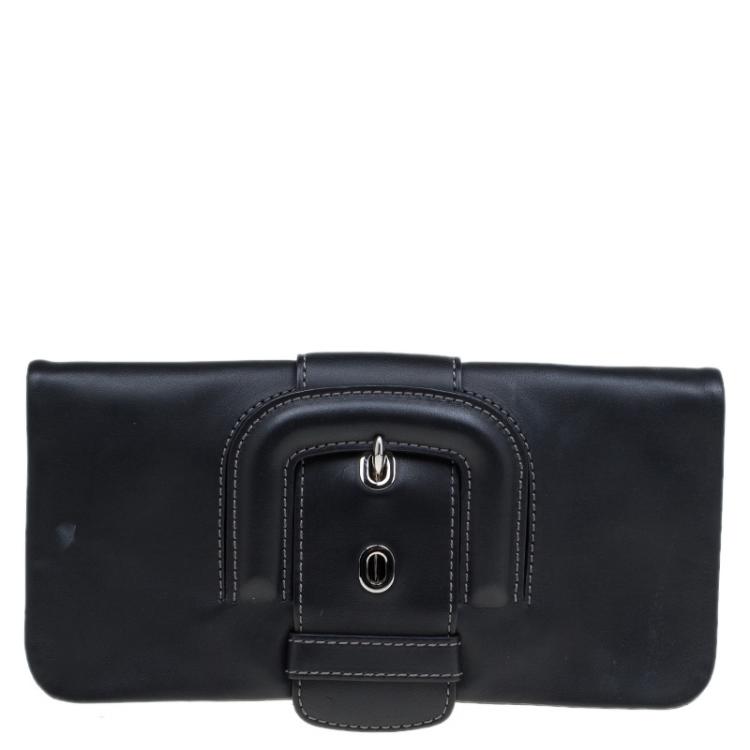 Pre Owned Tod's Black Leather Lucy Clutch