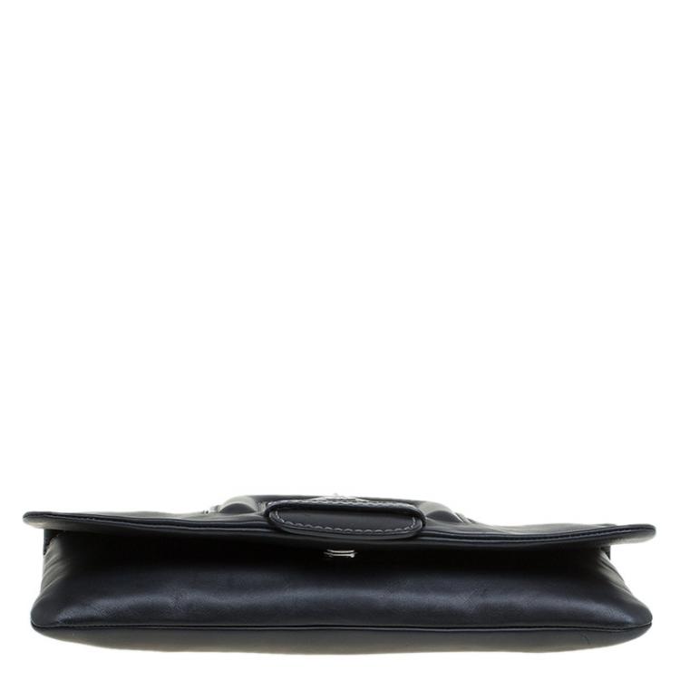 Pre Owned Tod's Black Leather Lucy Clutch