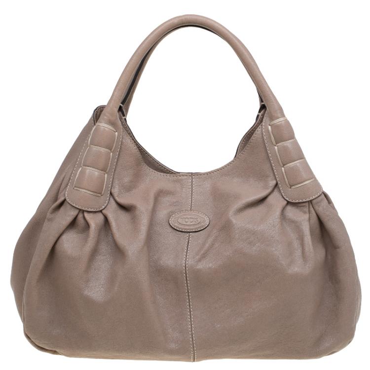 Pre Owned Tod's Beige Leather Ivy Sacca Media Tote