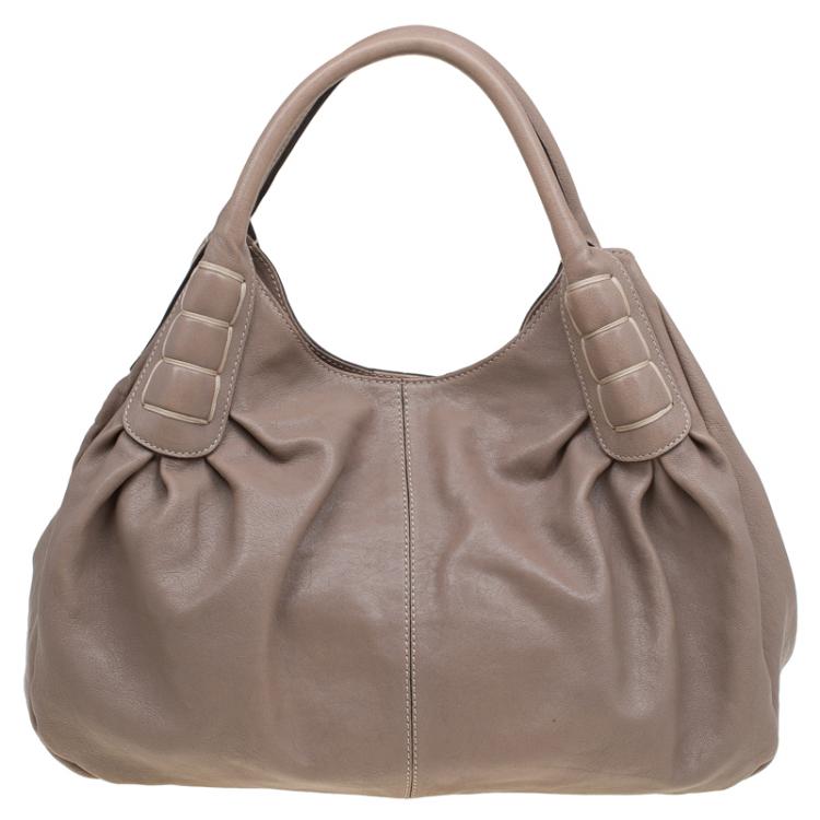 Pre Owned Tod's Beige Leather Ivy Sacca Media Tote