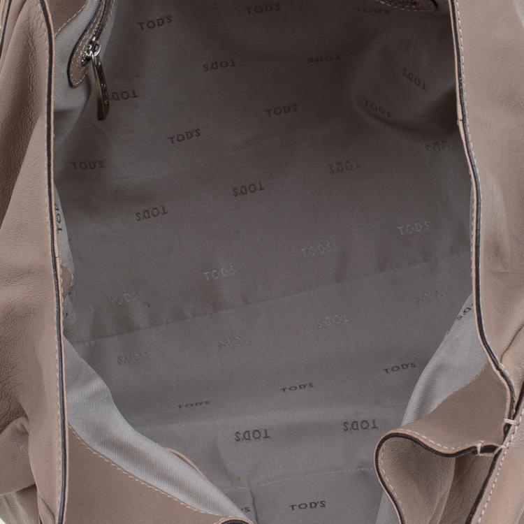 Pre Owned Tod's Beige Leather Ivy Sacca Media Tote