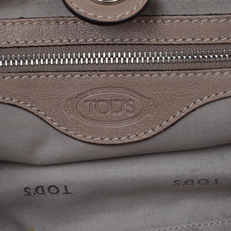 Pre Owned Tod's Beige Leather Ivy Sacca Media Tote