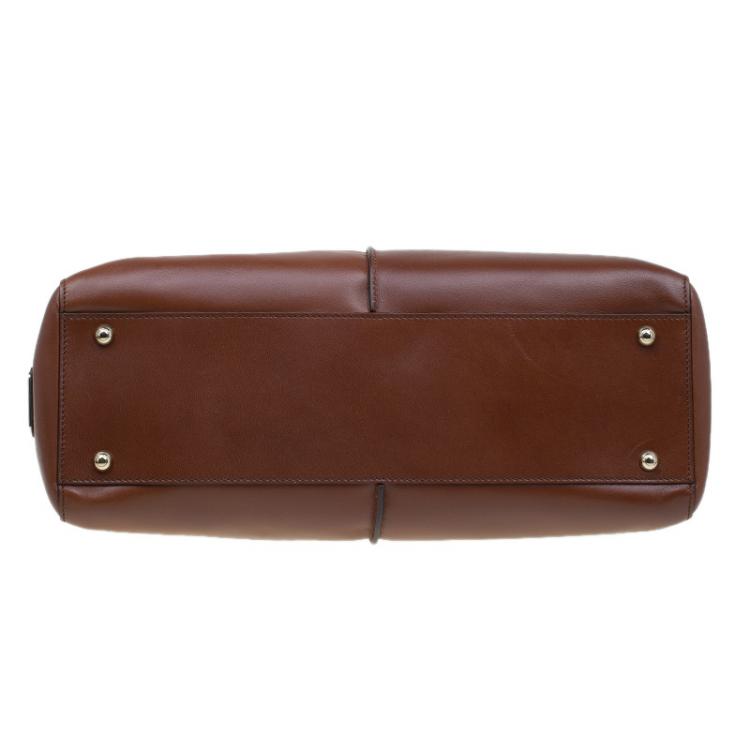 Pre Owned Tod's Brown Leather Medium D-Cube Tote