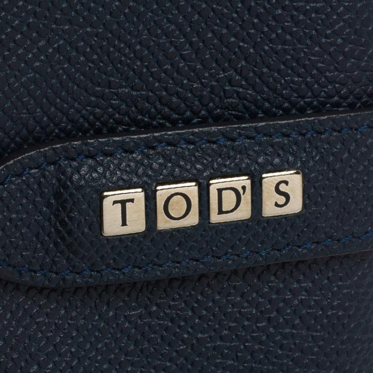 Pre Owned Tod's Dark Blue Leather Continental Wallet