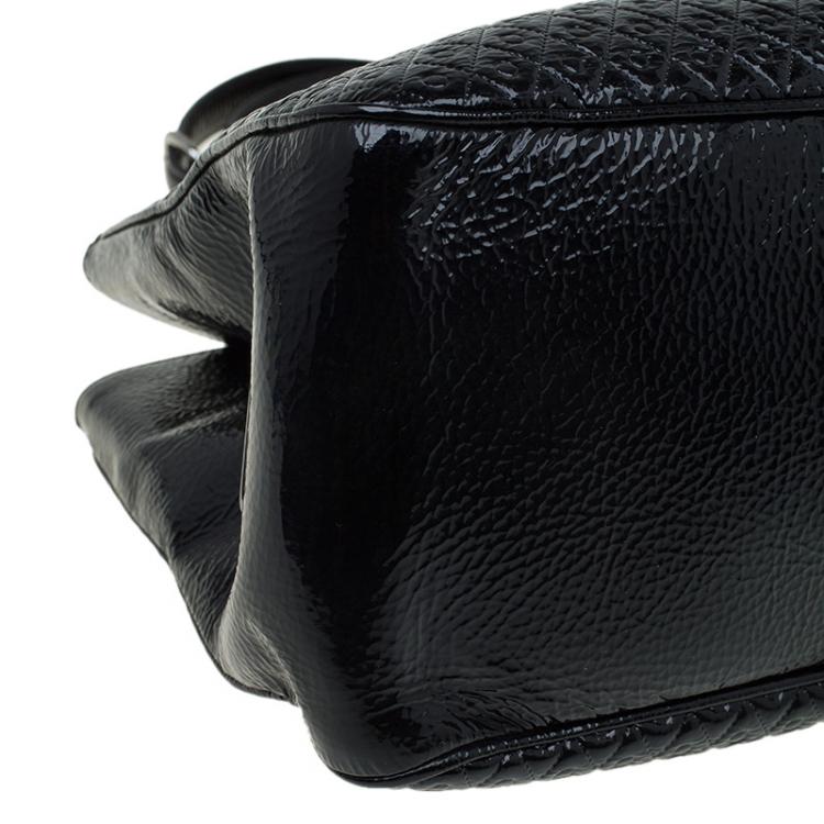 Pre Owned Tod's Black Patent Leather Signature Shopper Tote