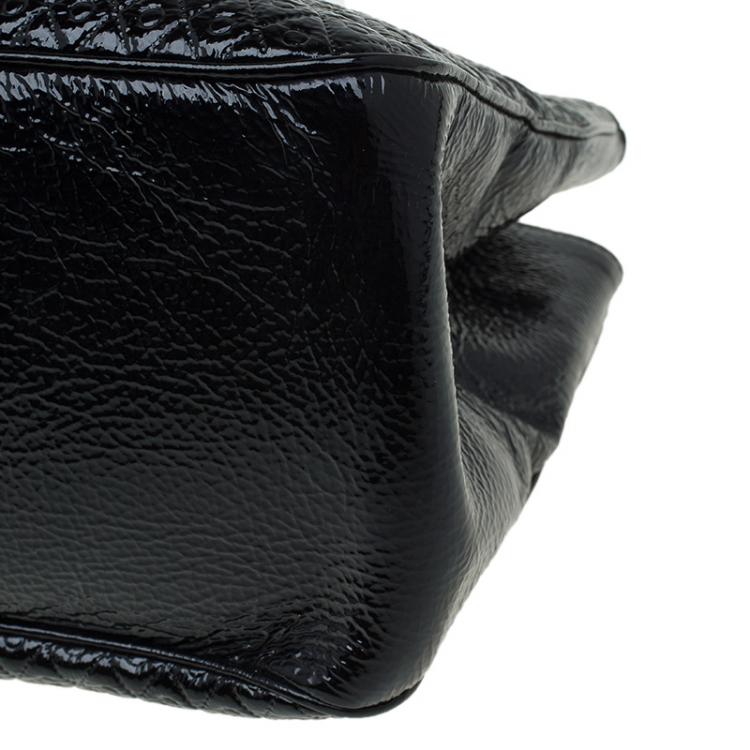 Pre Owned Tod's Black Patent Leather Signature Shopper Tote