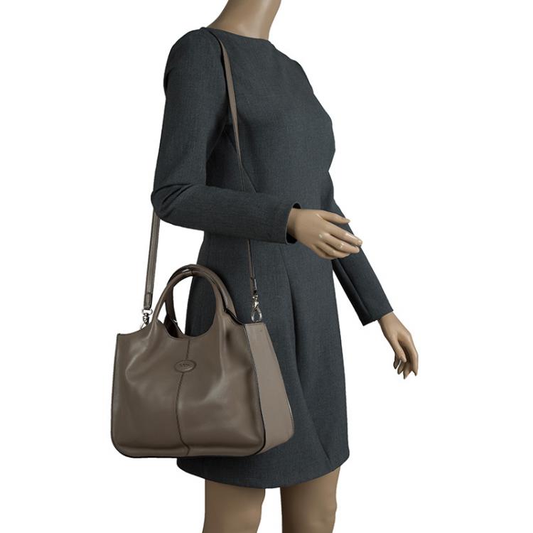 Pre Owned Tod's Beige Leather Dots Shopper Tote