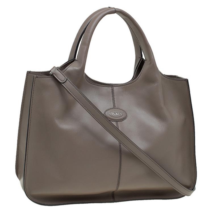 Pre Owned Tod's Beige Leather Dots Shopper Tote