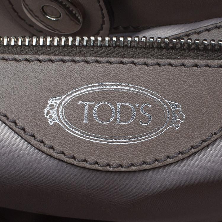 Pre Owned Tod's Beige Leather Dots Shopper Tote