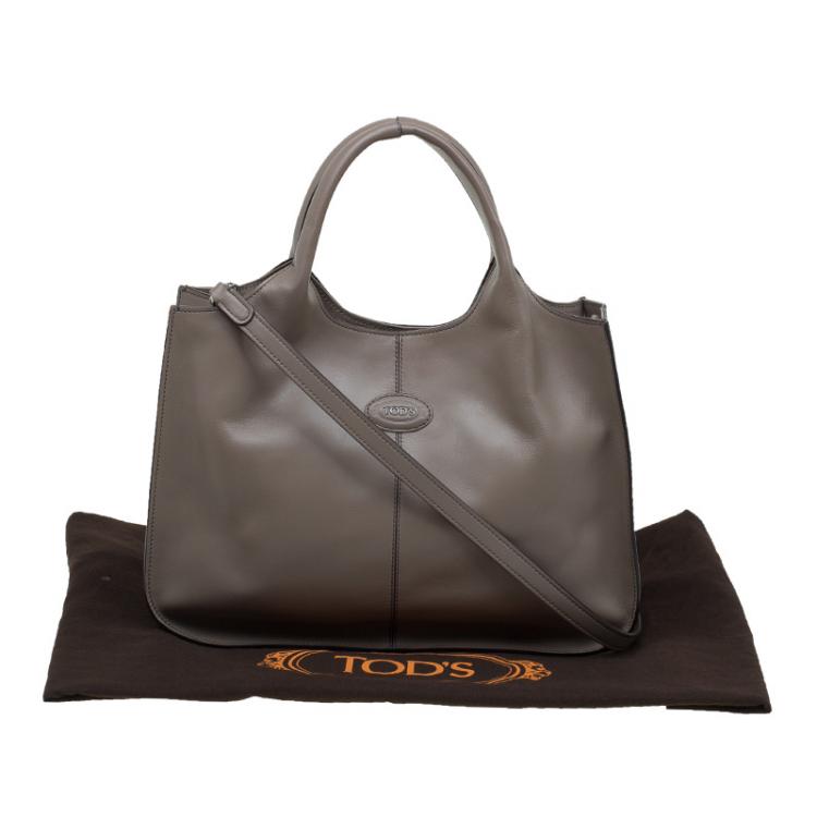Pre Owned Tod's Beige Leather Dots Shopper Tote