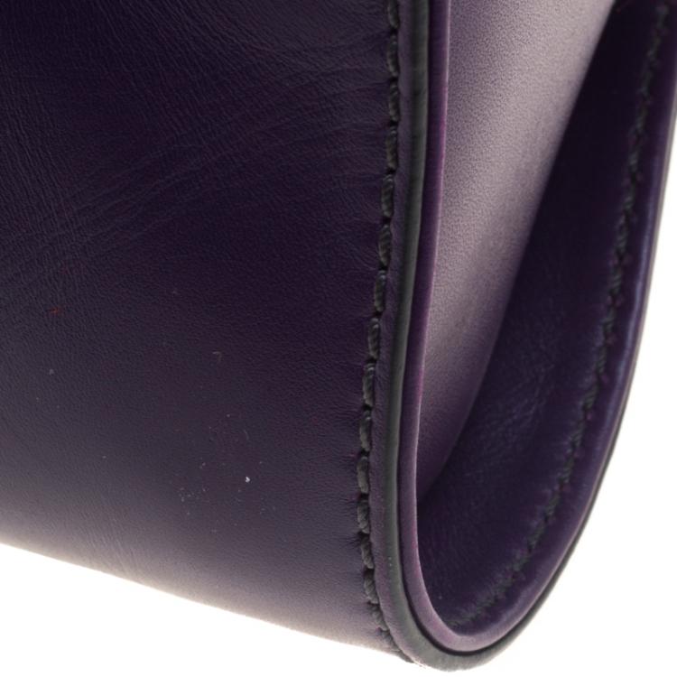 Pre Owned Tod's Purple Leather Small Sella Bowling Bag