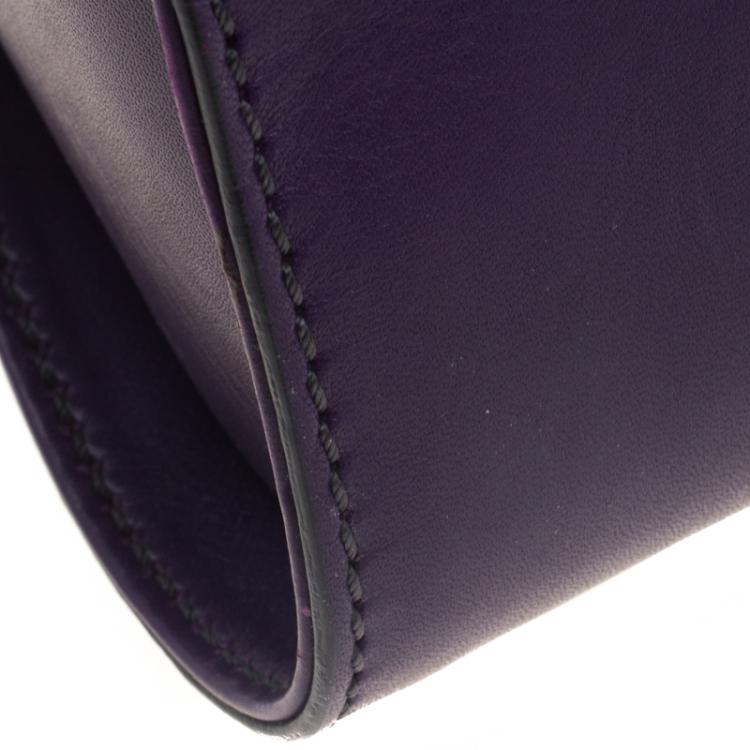 Pre Owned Tod's Purple Leather Small Sella Bowling Bag