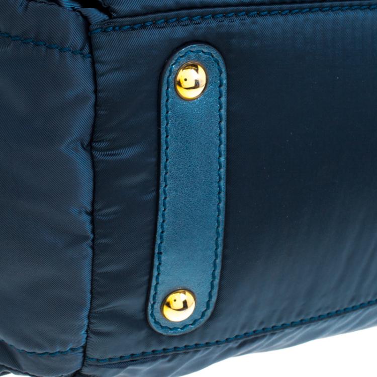 Pre Owned Tod's Blue Nylon Pashmy Pocket Media D Tote