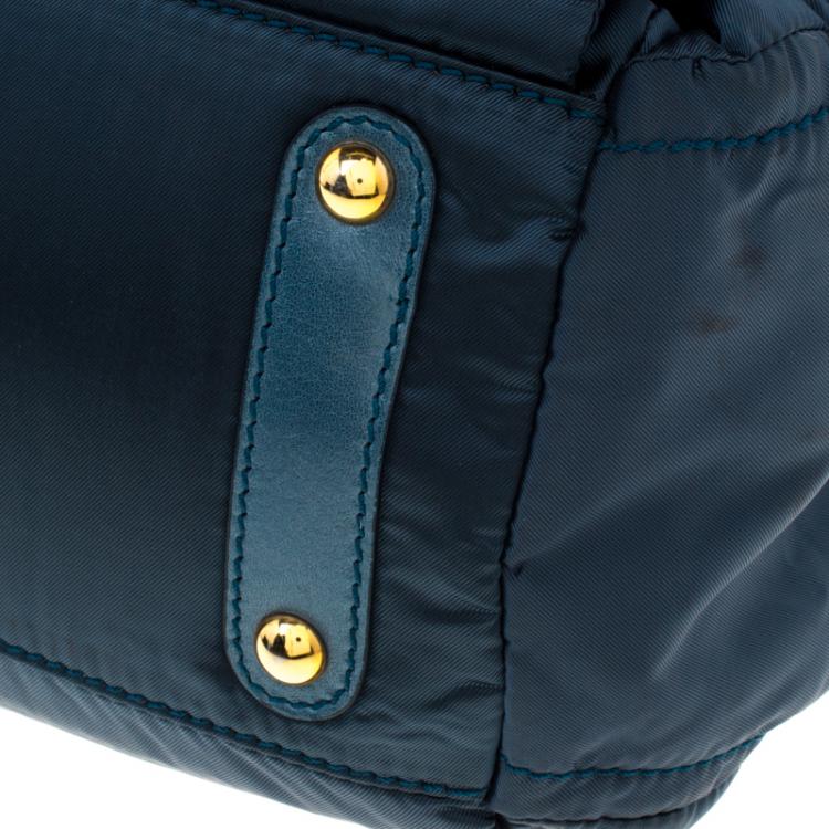 Pre Owned Tod's Blue Nylon Pashmy Pocket Media D Tote