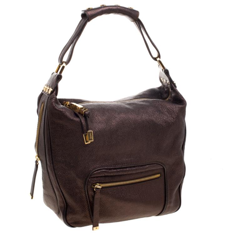 Pre Owned Tod's Bronze Leather Hobo