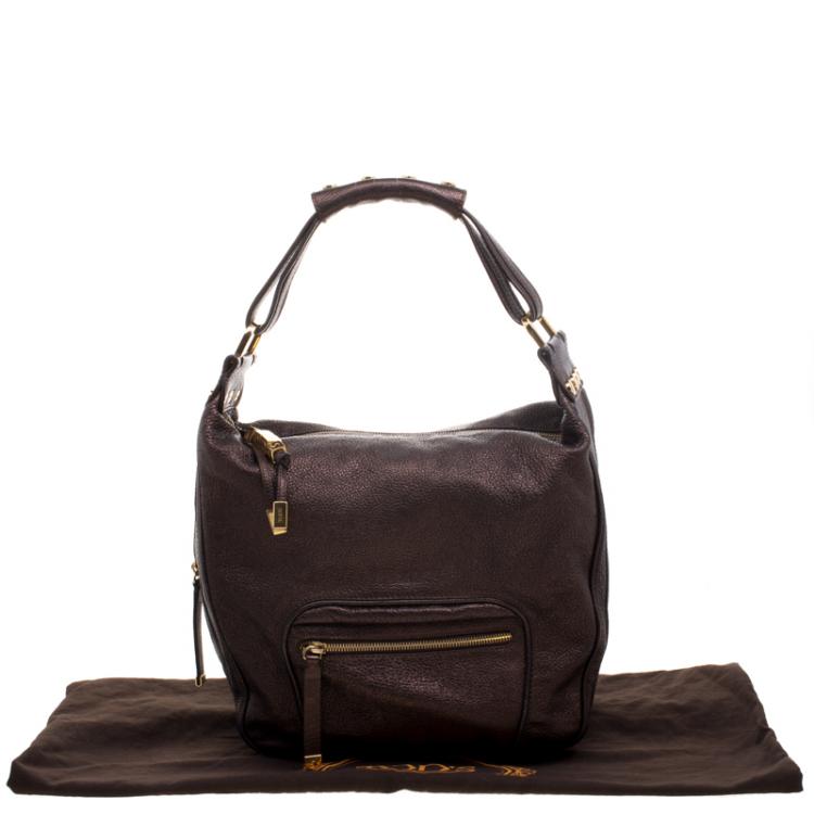 Pre Owned Tod's Bronze Leather Hobo