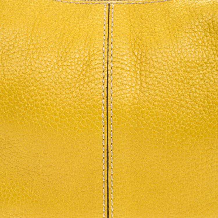 Pre Owned Tod's Yellow Leather Charlotte Hobo