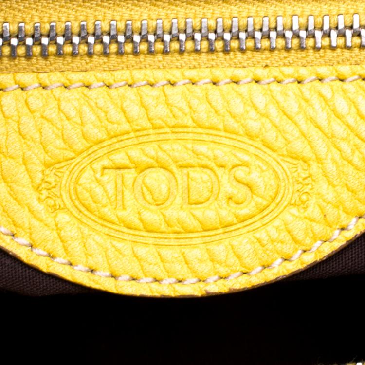 Pre Owned Tod's Yellow Leather Charlotte Hobo