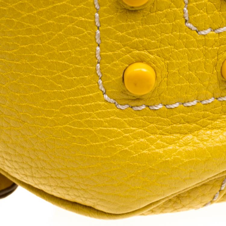 Pre Owned Tod's Yellow Leather Charlotte Hobo