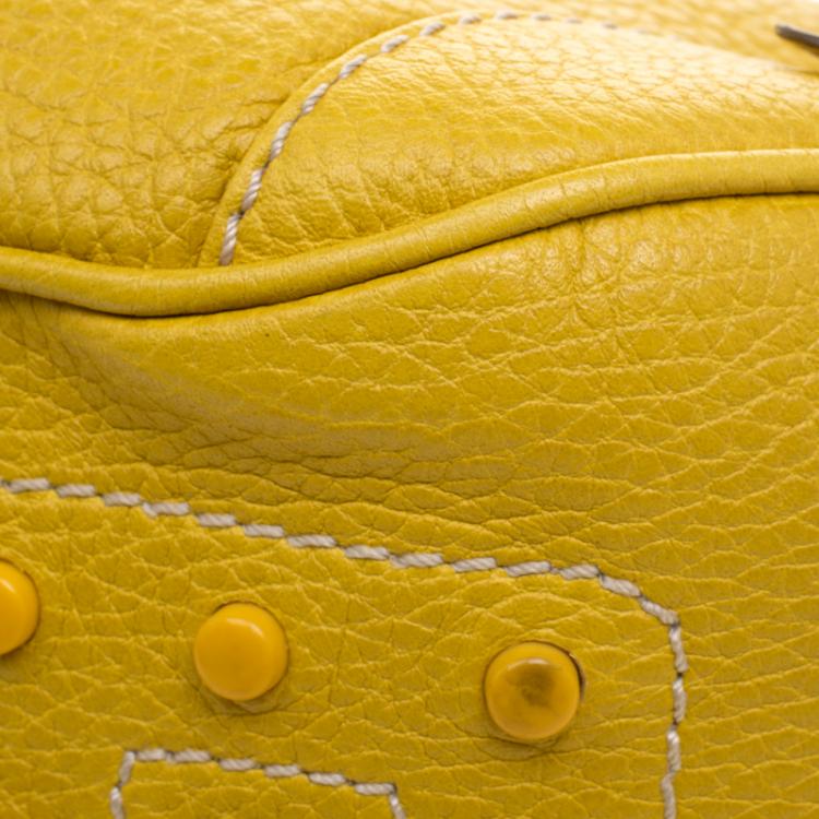 Pre Owned Tod's Yellow Leather Charlotte Hobo
