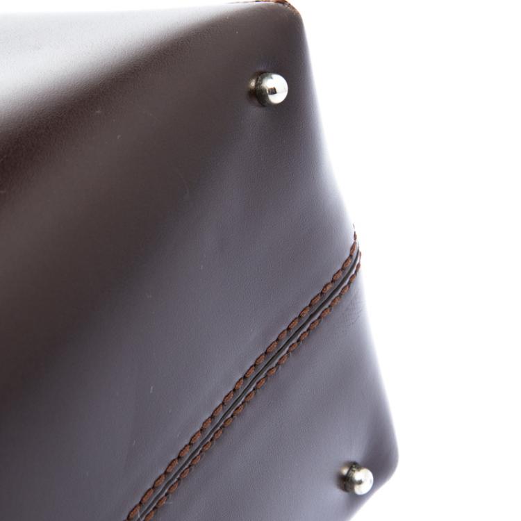 Pre Owned Tod's Dark Brown Leather Classic D Shopping Tote