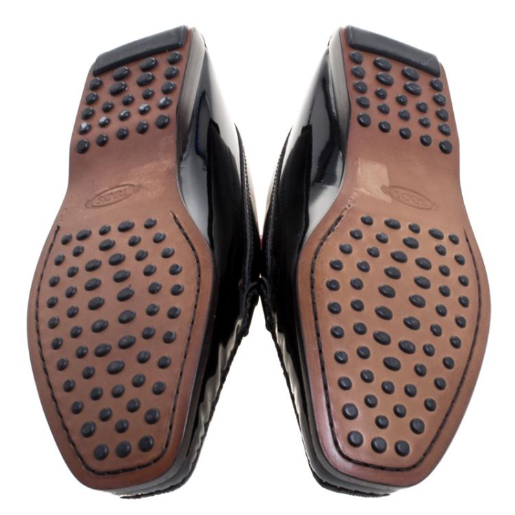 مملوكة مسبقًا Tod's Black Leather Square Toe Penny Loafers Size 36