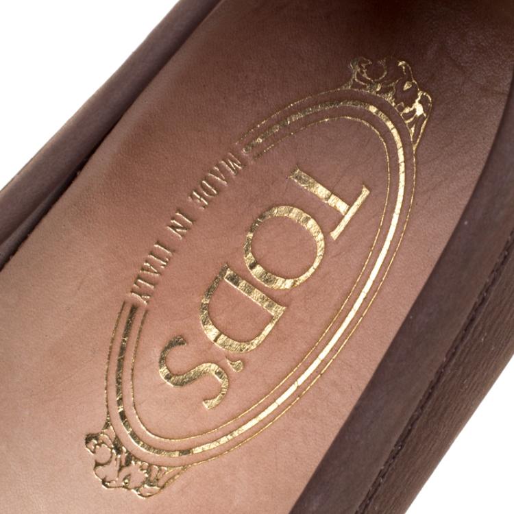Pre Owned Tod's Brown Suede Horsebit Loafers Size 38