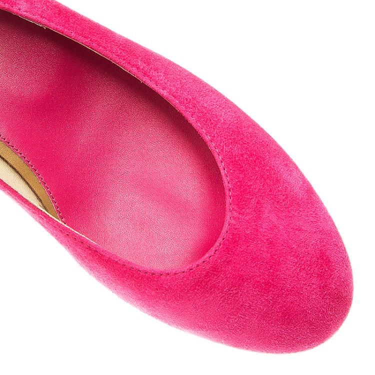 Pre Owned Tod's Pink Suede Ankle Strap Wedge Sandals Size 36.5 