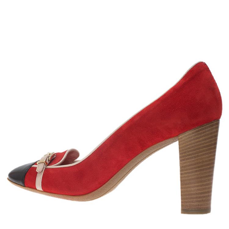 مملوكة مسبقًا Tod's Two Tone Suede and Leather Cap Toe Loafer Pumps Size 40