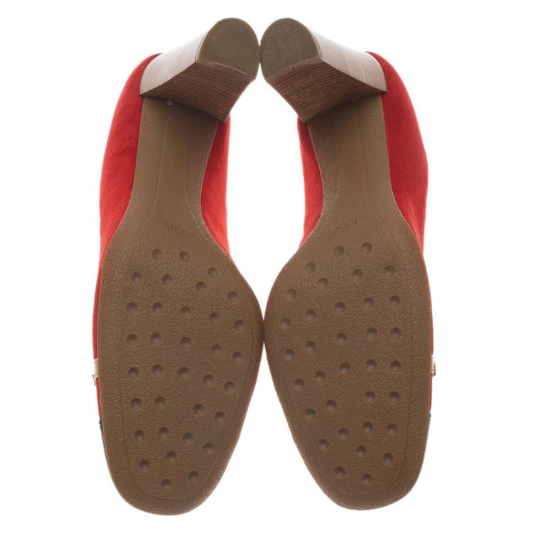 مملوكة مسبقًا Tod's Two Tone Suede and Leather Cap Toe Loafer Pumps Size 40