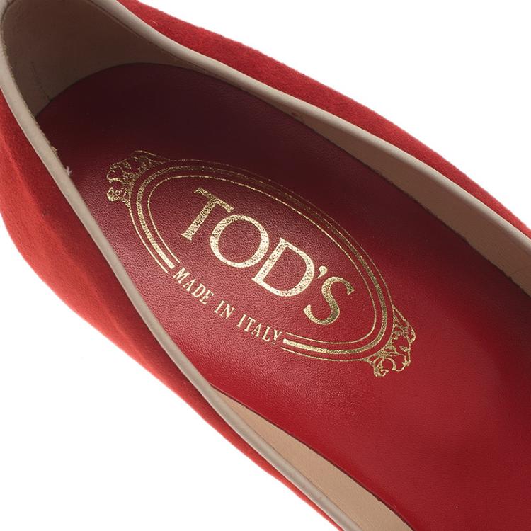 مملوكة مسبقًا Tod's Two Tone Suede and Leather Cap Toe Loafer Pumps Size 40
