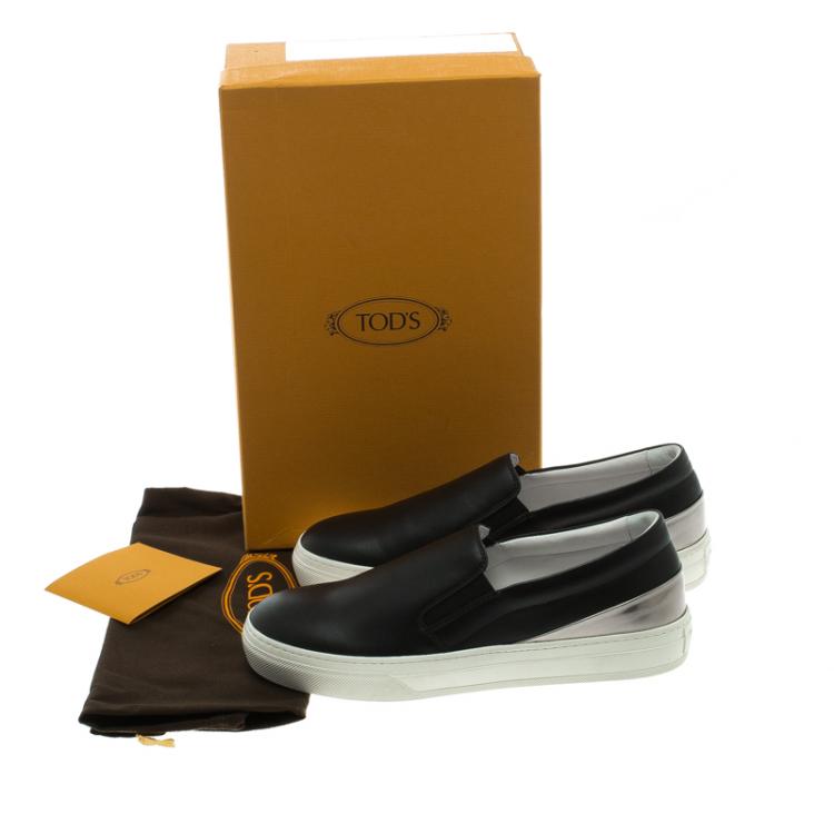 مملوكة مسبقًا Tod's Two Tone Leather Slip On Sneakers Size 36.5