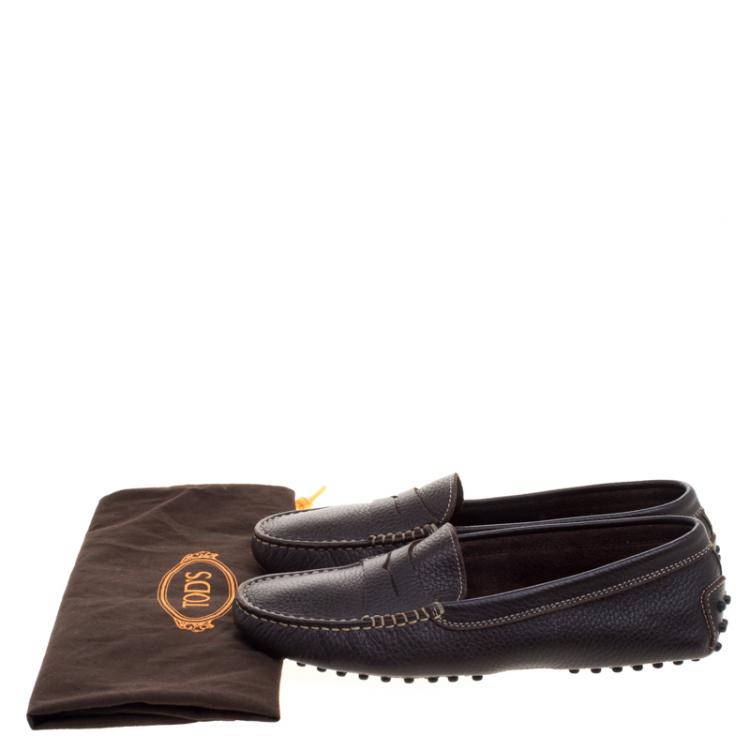 Pre Owned Tod's Brown Leather Penny Loafers Size 38 