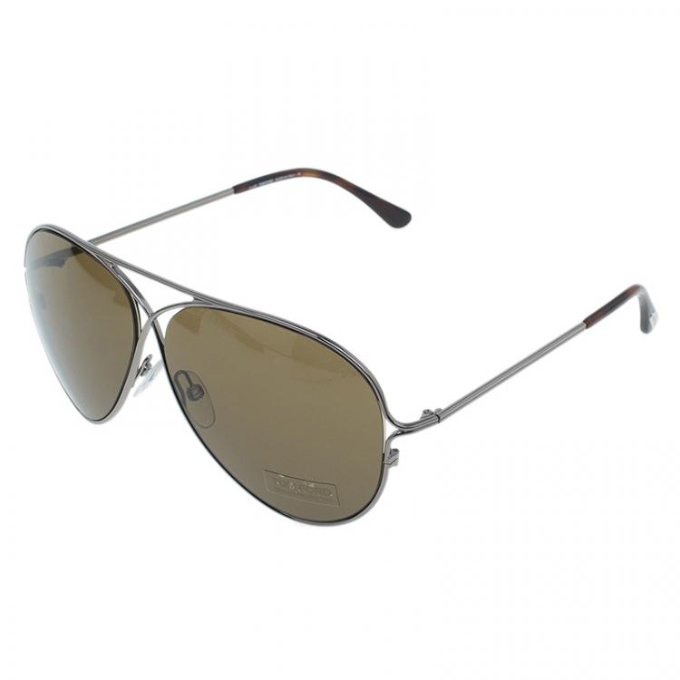 Pre Owned Tom Ford Silver Peter Aviators