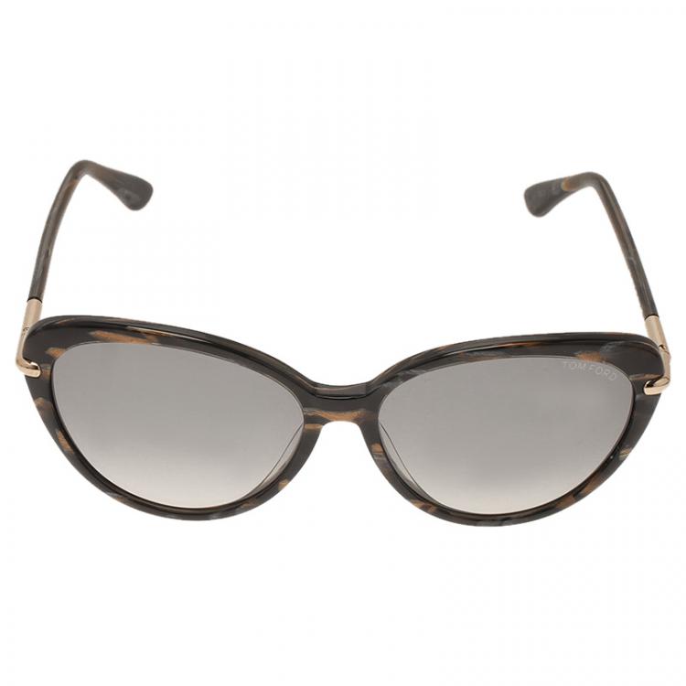 Pre Owned Tom Ford Tortoise Shell Willa Cat Eye Sunglasses 