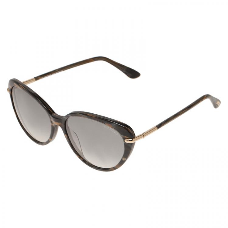Pre Owned Tom Ford Tortoise Shell Willa Cat Eye Sunglasses 