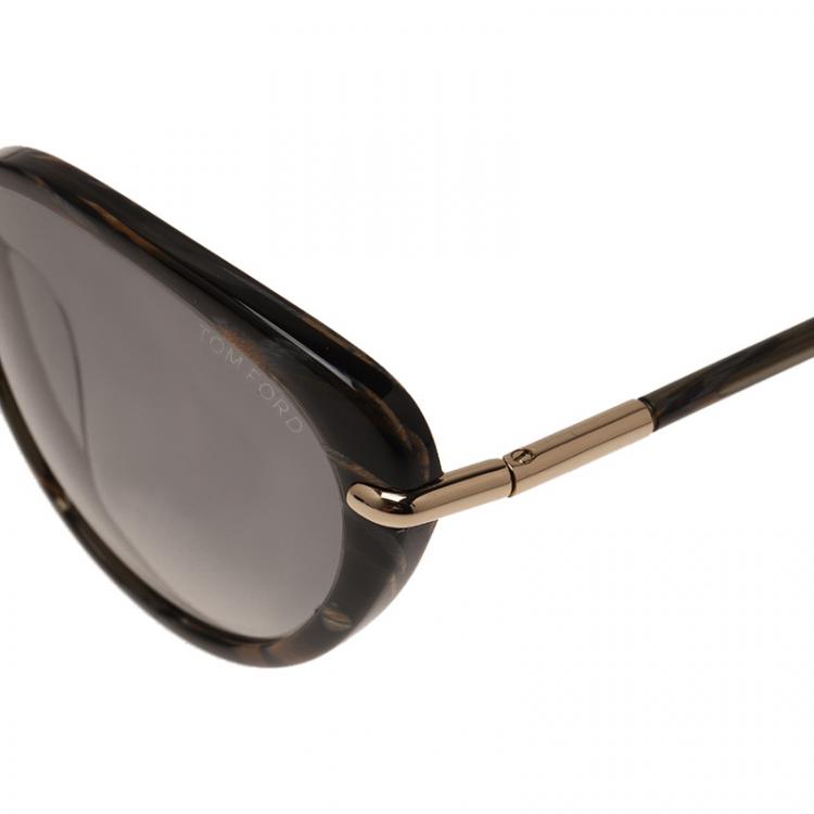 Pre Owned Tom Ford Tortoise Shell Willa Cat Eye Sunglasses 