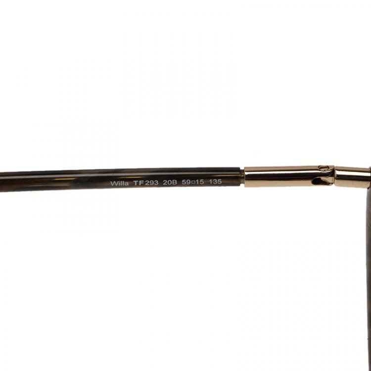 Pre Owned Tom Ford Tortoise Shell Willa Cat Eye Sunglasses 