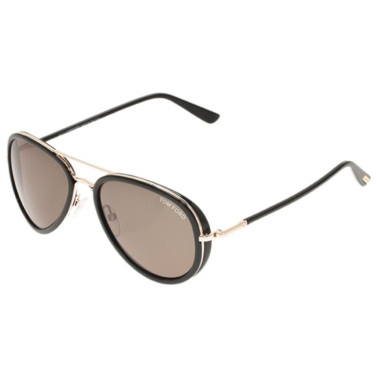 Pre Owned Tom Ford Black and Gold Miles Aviator Sunglasses
