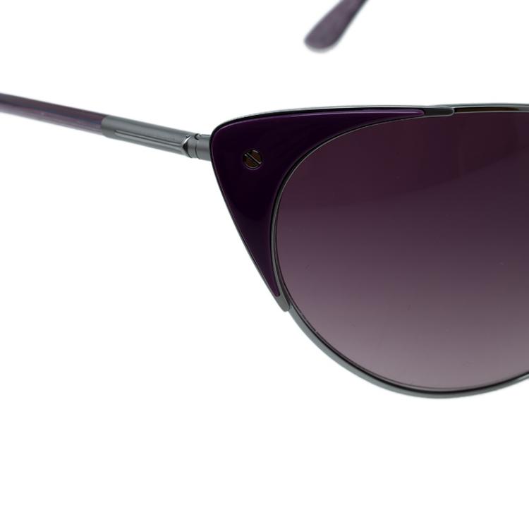 Pre Owned Tom Ford Purple Vanda Shield Cat Eye Sunglassses
