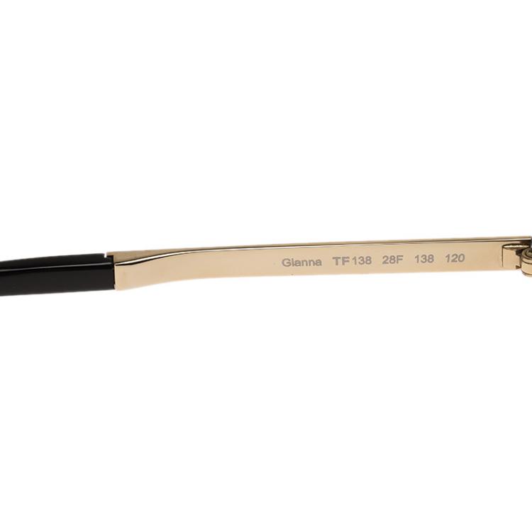 Pre Owned Tom Ford Gold and Black Gianna Shield Sunglasses