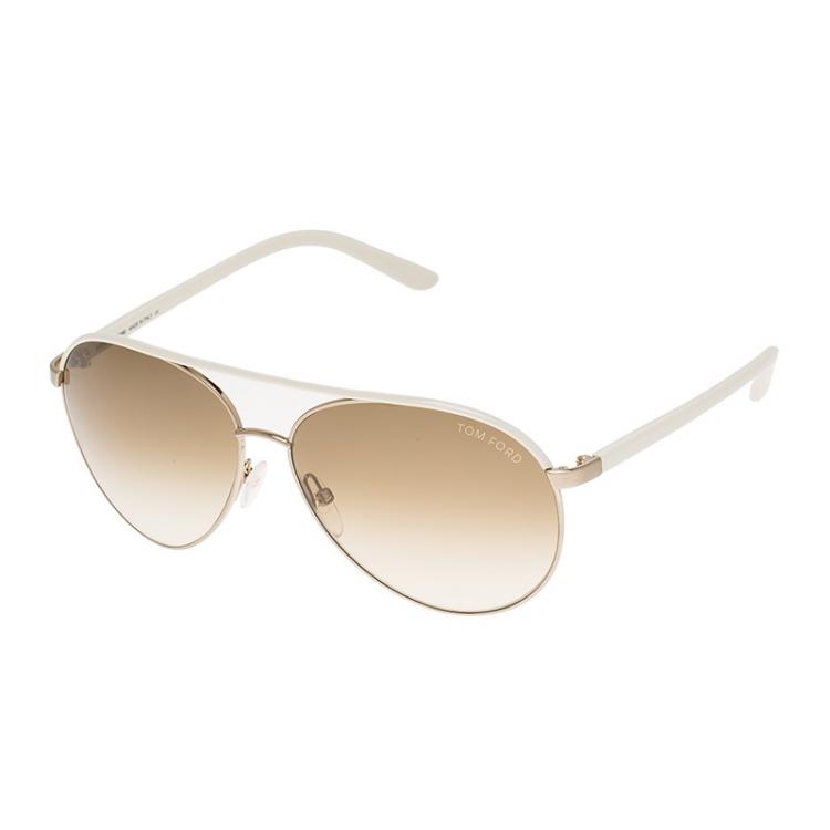 Pre Owned Tom Ford Ivory TF112 Silvano Aviator Sunglasses