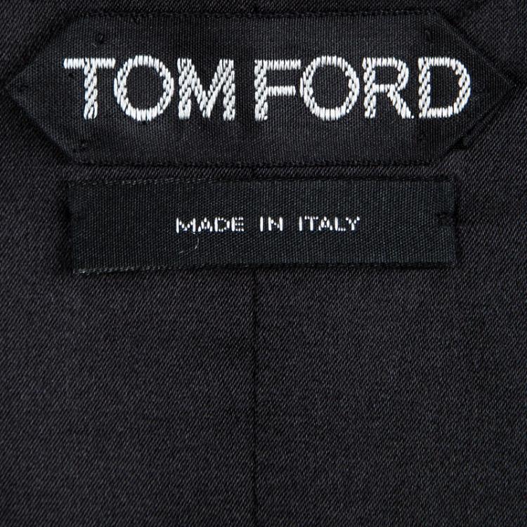 Pre Owned Tom Ford Black Zip Detail Long Sleeve Dress S