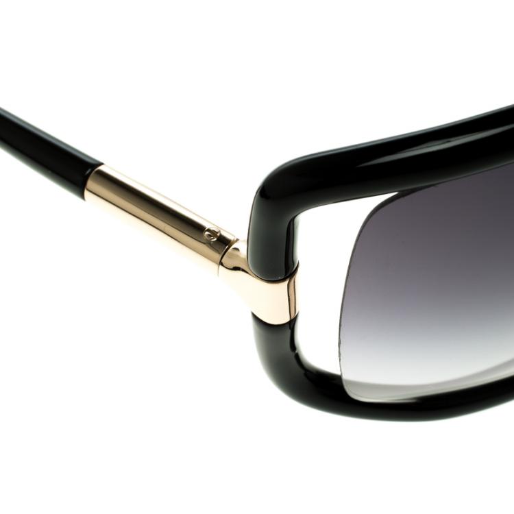 Pre Owned Tom Ford Black TF 125 Anais Oversized Sunglasses