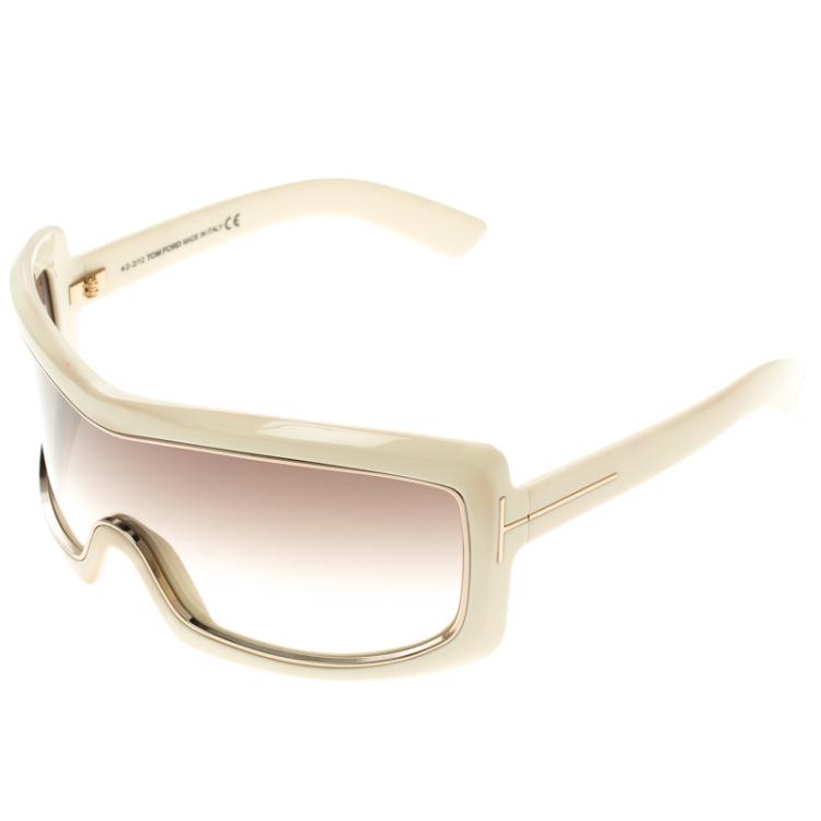 Pre Owned Tom Ford  Brown TF305 Oversized Shield Olga Sunglasses