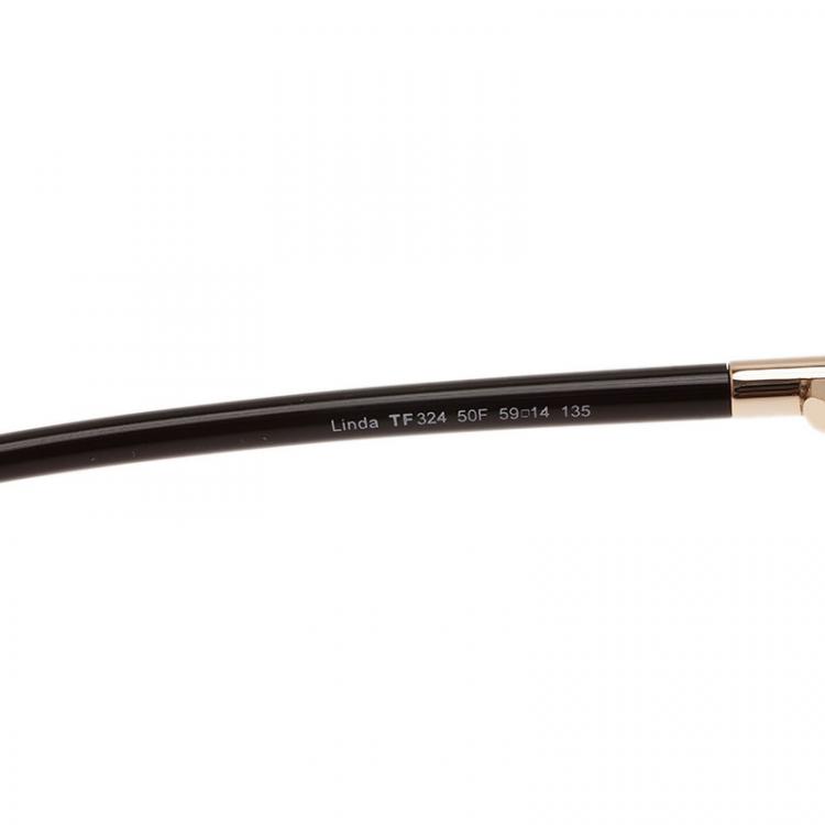 Pre Owned Tom Ford Brown Linda Cat Eye Sunglasses