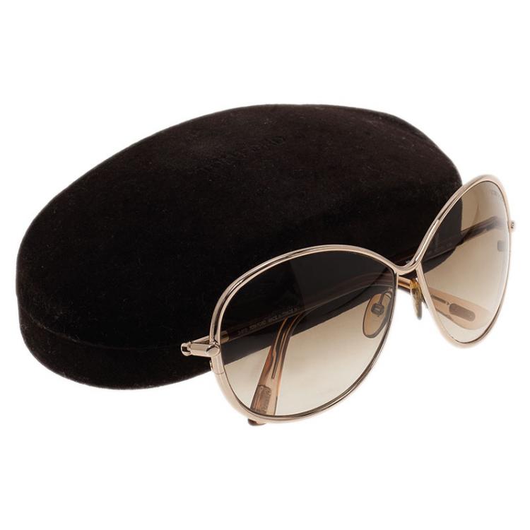 مملوكة مسبقًا Tom Ford Silver Iris Round Sunglasses