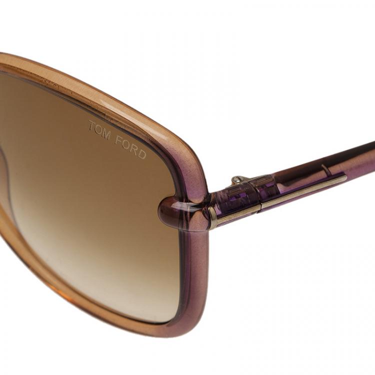 Pre Owned Tom Ford Brown and Purple Callae Sunglasses